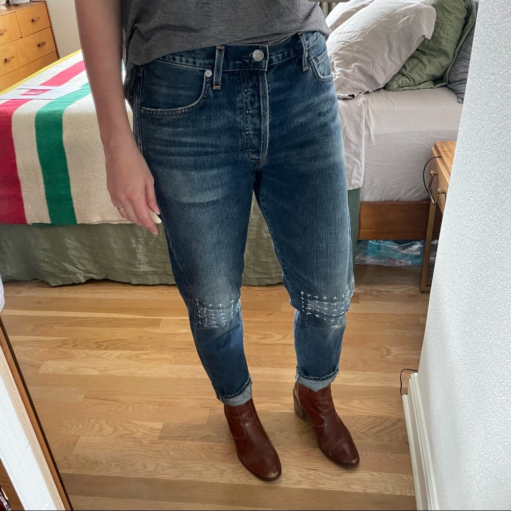 Citizens of Humanity Liya classic crop jeans with sashiko stitching 27